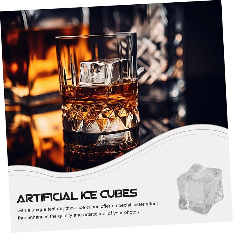 20Pcs Clear Textured Plastic Fake Ice Cubes For Bar Decor Photography Props Vase Fillers - Image 4
